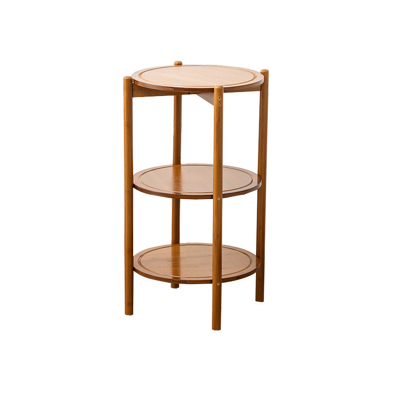 Modern Round Wood Side Table with 4 Legs and Storage for Living Room 17.7"L x 17.7"W x 29.5"H Casters Not Included 3 Clearhalo 'Coffee & Accent Tables' 'End & Side Tables' 'end_side_table' 'end_side_tables' 'furn' 'furn_end_side_tables' 'Furniture' 'furniture_end_side_table' 'Living Room Furniture' 5012842