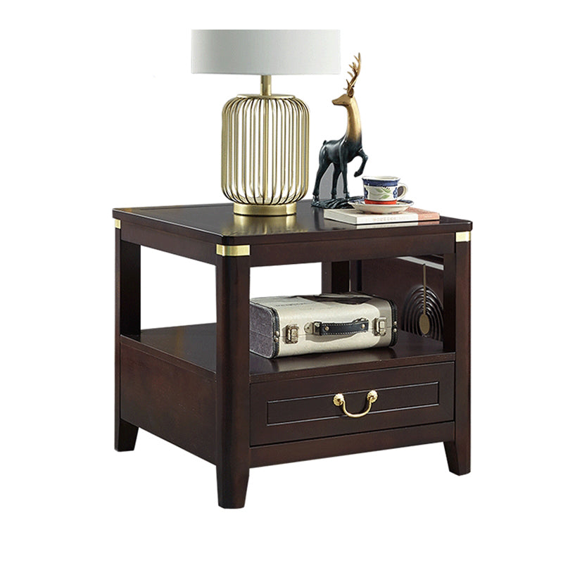 Square Accent Side Table Solid Wood Four-Leg Sofa Side Accent Table Clearhalo 'Coffee & Accent Tables' 'End & Side Tables' 'end_side_table' 'end_side_tables' 'furn' 'furn_end_side_tables' 'Furniture' 'furniture_end_side_table' 'Living Room Furniture' 5013115