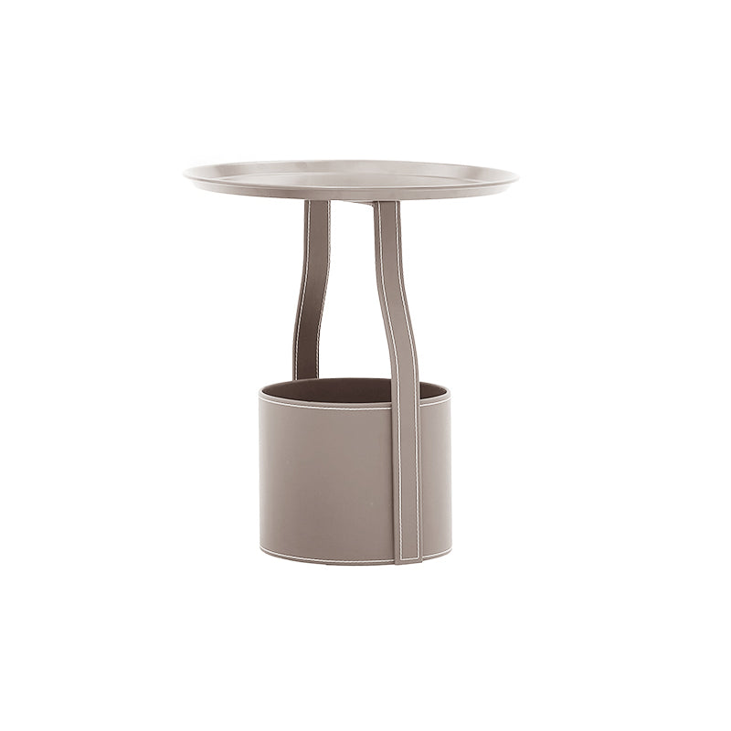 19.69"L x 19.69"W x 20.87"H Round Frame End Table with Storage and Shelf Apricot Clearhalo 'Coffee & Accent Tables' 'End & Side Tables' 'end_side_table' 'end_side_tables' 'furn' 'furn_end_side_tables' 'Furniture' 'furniture_end_side_table' 'Living Room Furniture' 5013139
