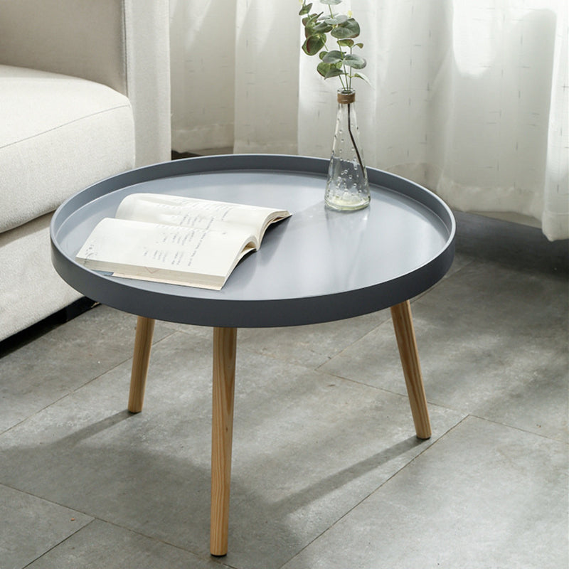 White Round Accent Side Table Solid Wood Abstract Side End Table 24"L x 24"W x 16.5"H Gray Clearhalo 'Coffee & Accent Tables' 'End & Side Tables' 'end_side_table' 'end_side_tables' 'furn' 'furn_end_side_tables' 'Furniture' 'furniture_end_side_table' 'Living Room Furniture' 5013205