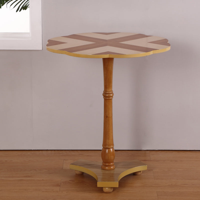 Brown Solid Oak End Table, Round Gloss Contemporary Side Table Natural Clearhalo 'Coffee & Accent Tables' 'End & Side Tables' 'end_side_table' 'end_side_tables' 'furn' 'furn_end_side_tables' 'Furniture' 'furniture_end_side_table' 'Living Room Furniture' 5013254