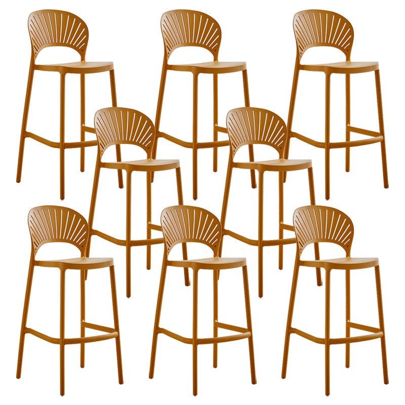 Modern Stackable Bar-stool Plastic Counter Bar Stool for Home Ginger 8 Piece Set Clearhalo 'Bar Furniture' 'Bar Stools' 'bar_stools' 'furn' 'furn_bar_stools' 'Furniture' 'furniture_bar_stools' 'Kitchen & Dining Furniture' 5018624