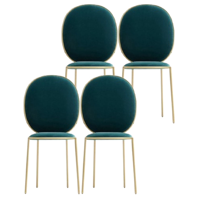 Glam Style Dining Chair Upholstered King Louis Back Dining Chair for Home Blackish Green 4 Piece Set Clearhalo 'Dining Chairs' 'Dining Tables & Seating' 'dining_chair' 'furn' 'furn_dining_chair' 'Furniture' 'furniture_dining_chair' 'Kitchen & Dining Furniture' 5019789
