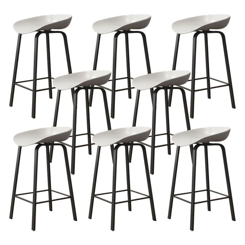 Modern Armless Backrest Counter Stool Iron Cafe Bar Stool with Acrylic Seat Gray 8 Piece Set Clearhalo 'Bar Furniture' 'Bar Stools' 'bar_stools' 'furn' 'furn_bar_stools' 'Furniture' 'furniture_bar_stools' 'Kitchen & Dining Furniture' 5021385