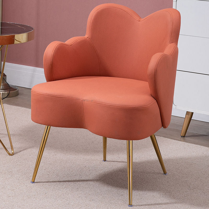 Arms Included Chair 23.6" L X23.6"W X30.7"H Basic Four Legs Chair Orange Faux Leather Clearhalo 'Accent Chairs' 'accent_chairs' 'Chairs & Seating' 'Furniture' 'furniture_accent_chairs' 'Living Room Furniture' 5022849
