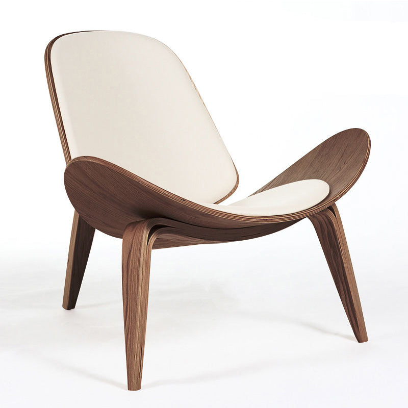 34.64" L x 30.70" W x 29.92" H Armless Side Chair Solid Wood Accent Chair White Walnut Genuine Leather Clearhalo 'Accent Chairs' 'accent_chairs' 'Chairs & Seating' 'Furniture' 'furniture_accent_chairs' 'Living Room Furniture' 5028067