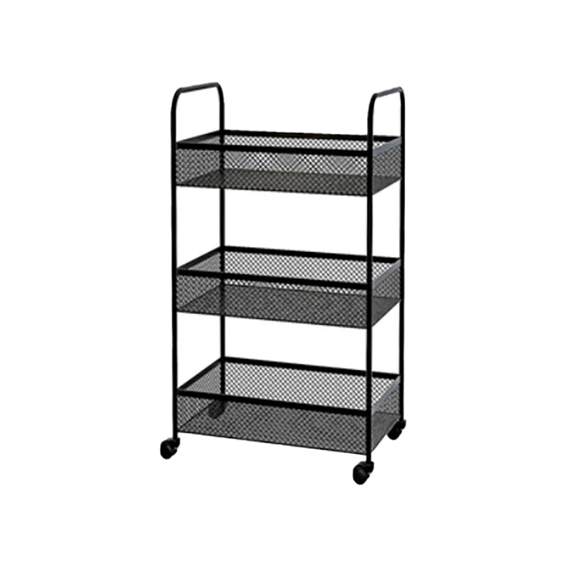 Glam Style Standard Bookcase Metal Vertical Bookshelf with Wheels 16.9"L x 12.2"W x 35.4"H Black Clearhalo 'Bookcases' 'furn' 'furn_bookcases' 'Furniture' 'furniture_bookcases' 'Office Furniture' 5029364