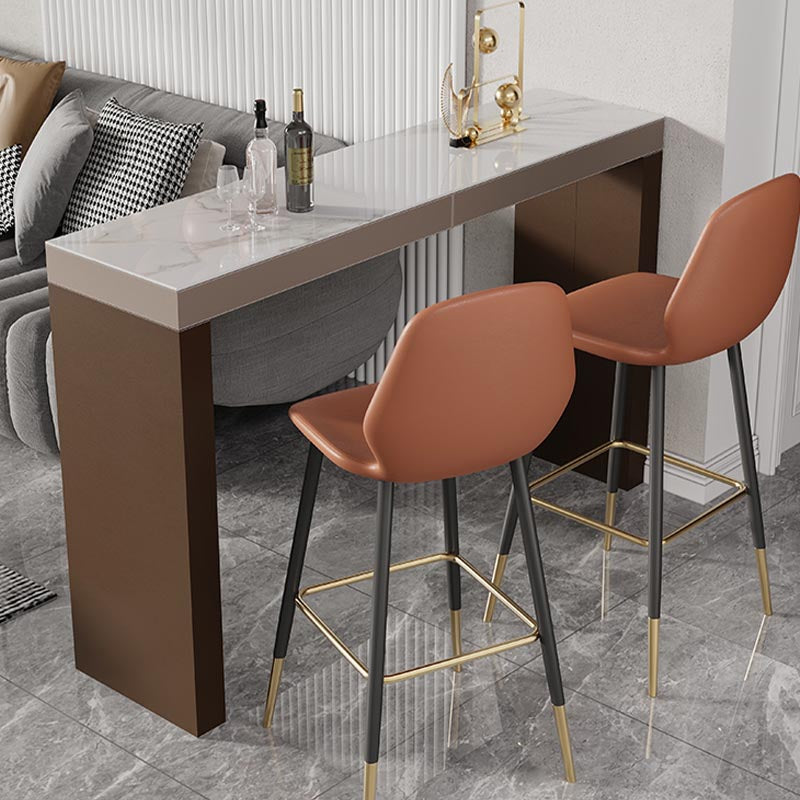 Rectangle Living Room Pub Height Dining Table Modern Stone Bistro Table Coffee Without Chairs Clearhalo 'Bar Furniture' 'Bar Tables' 'bar_tables' 'furn' 'furn_bar_tables' 'Furniture' 'furniture_bar_tables' 'Kitchen & Dining Furniture' 5031198