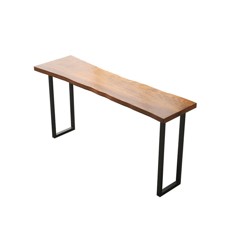 Pine Wood Bar Table Traditional Luxury Rectangle Bar Table with Black Base Without Chairs Clearhalo 'Bar Furniture' 'Bar Tables' 'bar_tables' 'furn' 'furn_bar_tables' 'Furniture' 'furniture_bar_tables' 'Kitchen & Dining Furniture' 5031307
