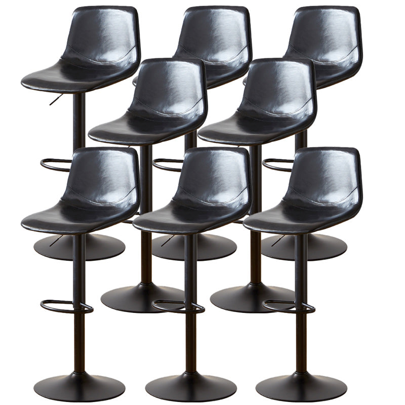 Industrial Liftable Bar-stool Metal Counter Bar Stool with Metal Legs Gloss Black 8 Piece Set Clearhalo 'Bar Furniture' 'Bar Stools' 'bar_stools' 'furn' 'furn_bar_stools' 'Furniture' 'furniture_bar_stools' 'Kitchen & Dining Furniture' 5031454