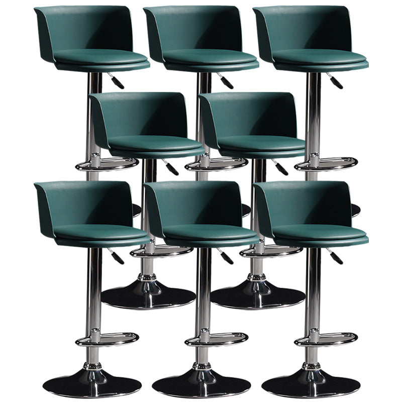 Modern Liftable Bar-stool Metal Counter Bar Stool with Metal Legs Blackish Green 8 Piece Set Clearhalo 'Bar Furniture' 'Bar Stools' 'bar_stools' 'furn' 'furn_bar_stools' 'Furniture' 'furniture_bar_stools' 'Kitchen & Dining Furniture' 5031560