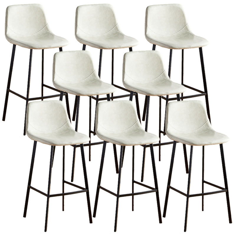 Nordic Style Round Bar-stool Metal Counter Bar Stool for Restaurant Off-White 8 Piece Set Bar Stool(30"H) Clearhalo 'Bar Furniture' 'Bar Stools' 'bar_stools' 'furn' 'furn_bar_stools' 'Furniture' 'furniture_bar_stools' 'Kitchen & Dining Furniture' 5032218