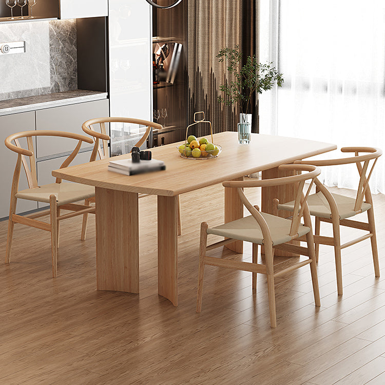 Modern Ash Wood Dinette Set 1/2/4/5 Pieces Rectangle Beige Dining Table Set 5 Pieces: Table, 4 Chairs Clearhalo 'Dining Room Sets' 'Dining Tables & Seating' 'dining_room_set' 'furn' 'furn_dining_room_set' 'Furniture' 'furniture_dining_room_set' 'Kitchen & Dining Furniture' 5032443