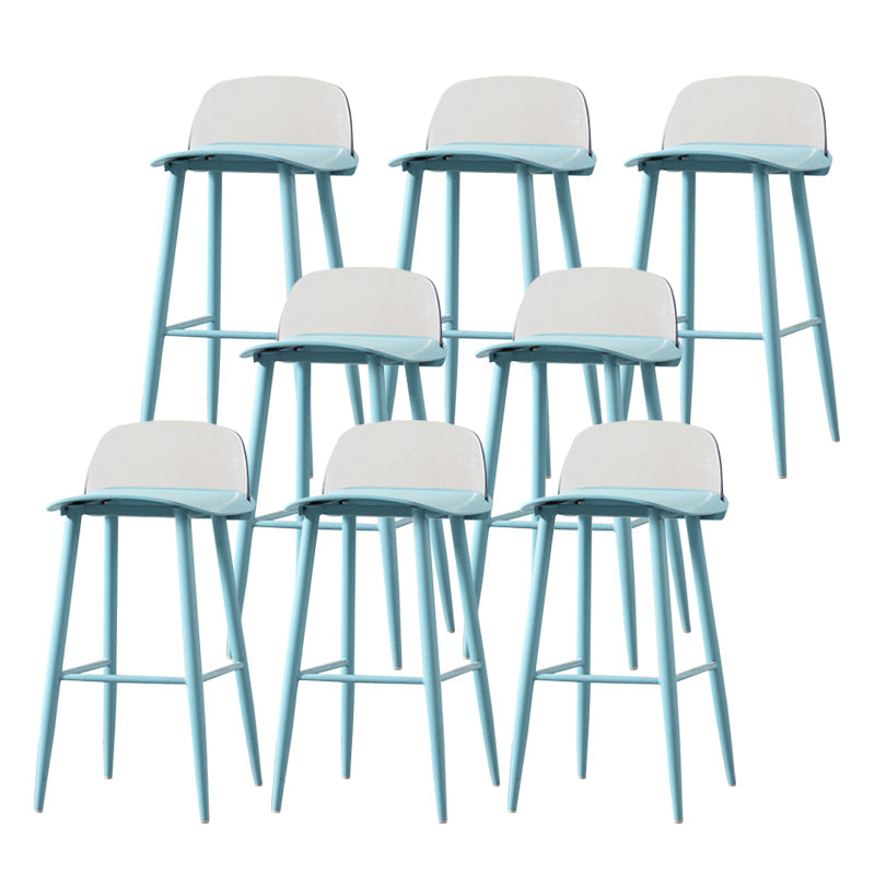 Coffee Shop Footrest Scandinavian Stool Matte Finish Plastic Barstool Blue-Clear 8 Piece Set Bar Stool(30"H) Clearhalo 'Bar Furniture' 'Bar Stools' 'bar_stools' 'furn' 'furn_bar_stools' 'Furniture' 'furniture_bar_stools' 'Kitchen & Dining Furniture' 5034069