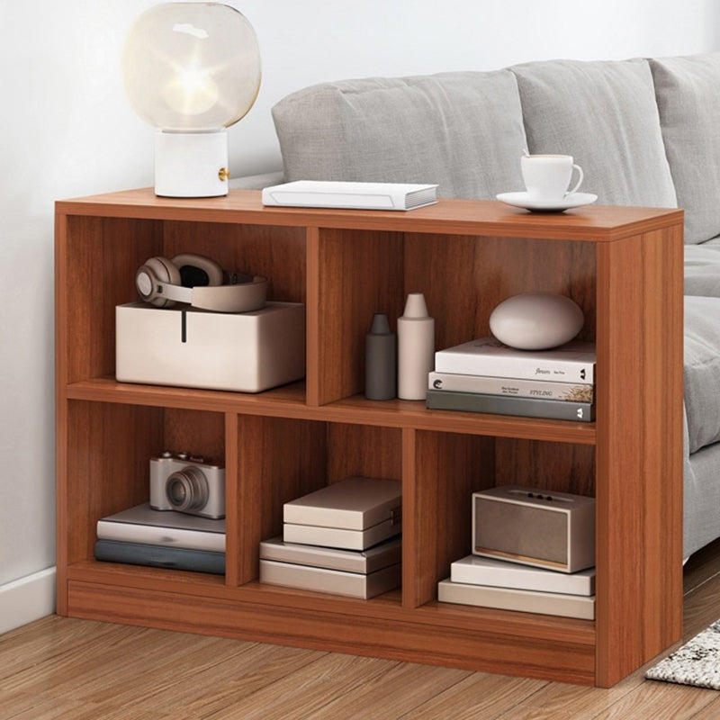 White and Brown Standard Bookshelf Scandinavian Manufactured Wood Bookshelf Brown Clearhalo 'Bookcases' 'Furniture' 'furniture_bookcases' 'Office Furniture' 5035260