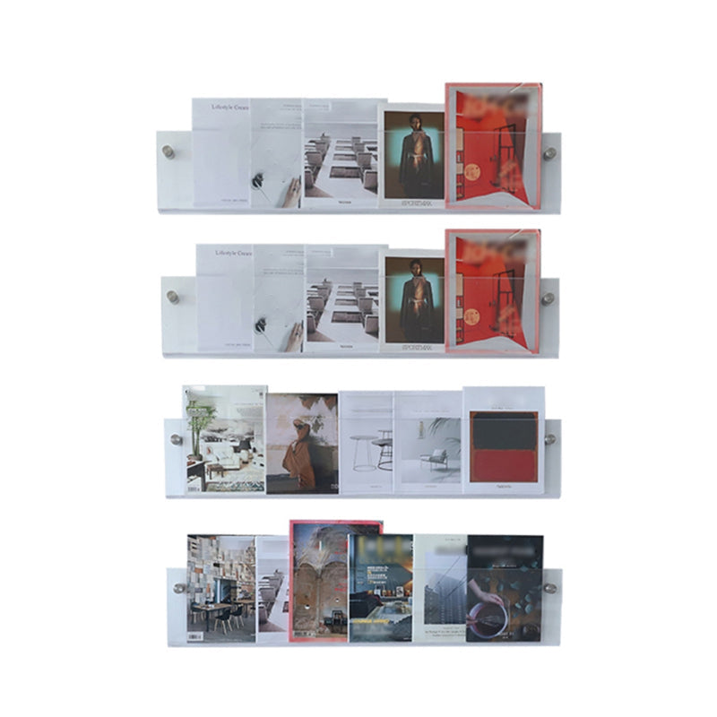 Contemporary Style Bookcase Wall Mounted Transparent Bookshelf for Office and Study Room 4 Piece Set Clearhalo 'Bookcases' 'furn' 'furn_bookcases' 'Furniture' 'furniture_bookcases' 'Office Furniture' 5035342