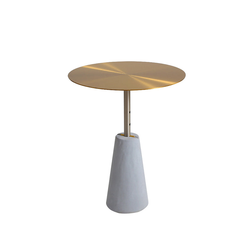 Mid-century Modern Cocktail Table Metal Silver/gold Top Round Coffee Table 19.7"L x 19.7"W x 23.5"H Gold Clearhalo 'Coffee & Accent Tables' 'End & Side Tables' 'end_side_table' 'end_side_tables' 'furn' 'furn_end_side_tables' 'Furniture' 'furniture_end_side_table' 'Living Room Furniture' 5039862