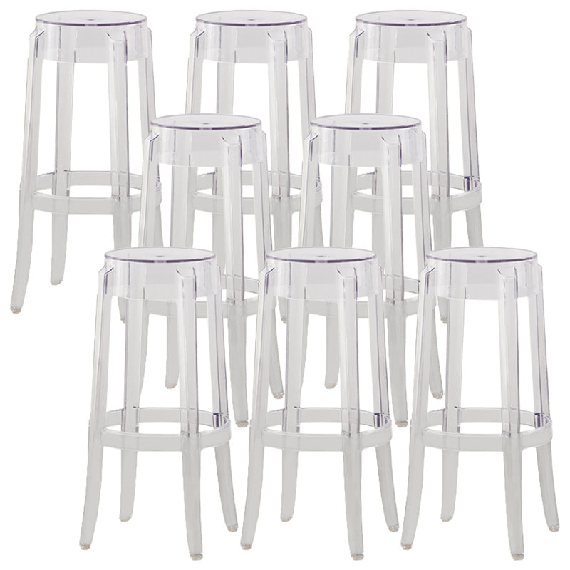 Nordic Style Bar-stool Round Counter Bar Stool with Plastic Legs for Home 8 Piece Set Bar Stool(30"H) Clearhalo 'Bar Furniture' 'Bar Stools' 'bar_stools' 'furn' 'furn_bar_stools' 'Furniture' 'furniture_bar_stools' 'Kitchen & Dining Furniture' 5042291