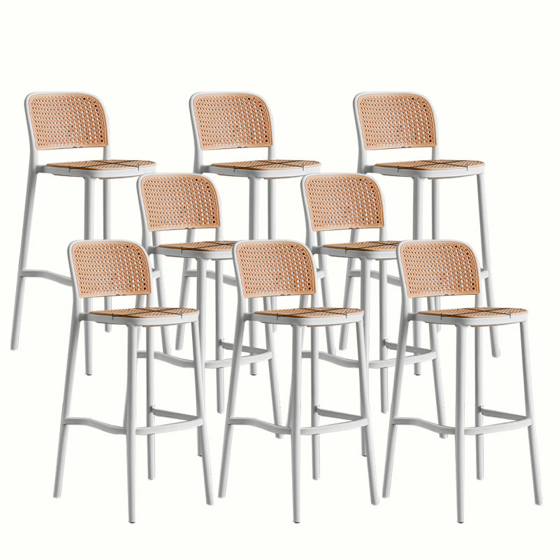 Contemporary Style Bar-stool Plastic Counter Bar Stool for Home White 8 Piece Set Clearhalo 'Bar Furniture' 'Bar Stools' 'bar_stools' 'furn' 'furn_bar_stools' 'Furniture' 'furniture_bar_stools' 'Kitchen & Dining Furniture' 5042560