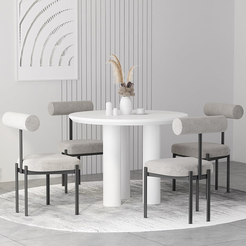 Modern Round Sintered Stone Dining Table Set 1/2/5 Pieces Dining Set for Home Use 5 Pieces: Table, 4 Chairs Clearhalo 'Dining Room Sets' 'Dining Tables & Seating' 'dining_room_set' 'furn' 'furn_dining_room_set' 'Furniture' 'furniture_dining_room_set' 'Kitchen & Dining Furniture' 5042933