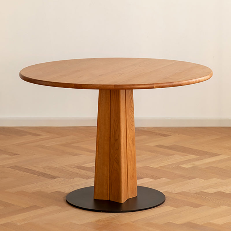 Round Top Dining Table Contemporary Table with Pedestal Base Clearhalo 'Dining Tables & Seating' 'Dining Tables' 'dining_table' 'Furniture' 'furniture_dining_table' 'Kitchen & Dining Furniture' 5043191