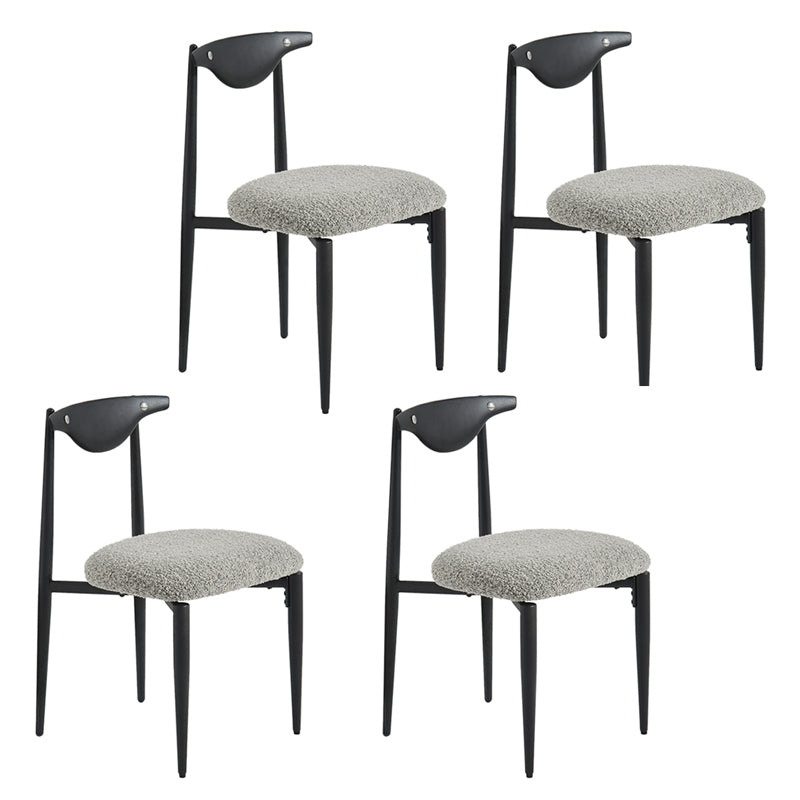 Upholstered Dining Chair Contemporary Open Back Side Chair for Dining Room Black-Gray 4 Piece Set Clearhalo 'Dining Chairs' 'Dining Tables & Seating' 'dining_chair' 'furn' 'furn_dining_chair' 'Furniture' 'furniture_dining_chair' 'Kitchen & Dining Furniture' 5044295