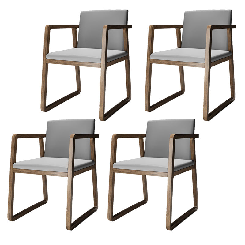 Arm Dining Chairs Modern Ash Wood Side Chairs for Dining Room Grey 4 Piece Set Clearhalo 'Dining Chairs' 'Dining Tables & Seating' 'dining_chair' 'furn' 'furn_dining_chair' 'Furniture' 'furniture_dining_chair' 'Kitchen & Dining Furniture' 5044314