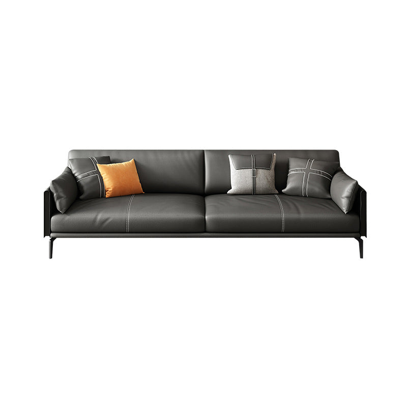 Contemporary Genuine Leather Square Arm Sofa Standard Sofa for Living Room 106"L x 33.5"W x 31"H Latex Clearhalo 'furn' 'furn_sofas' 'Furniture' 'furniture_sofas' 'Living Room Furniture' 'Sofa' 'sofas' 5045711