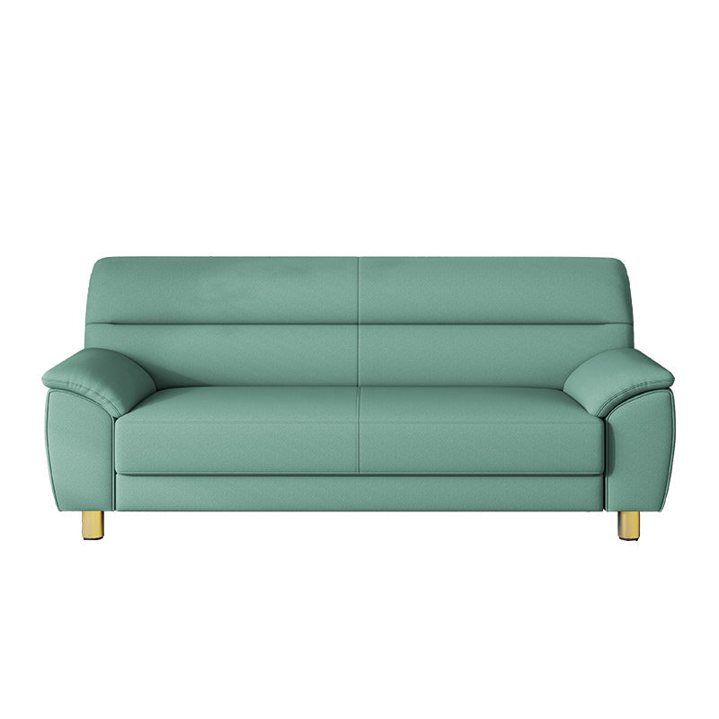Contemporary Faux Leather Pillow Top Arm Sofa Standard Sofa for Living Room 71"L x 31"W x 31"H Green Sponge Clearhalo 'furn' 'furn_sofas' 'Furniture' 'furniture_sofas' 'Living Room Furniture' 'Sofa' 'sofas' 5045754