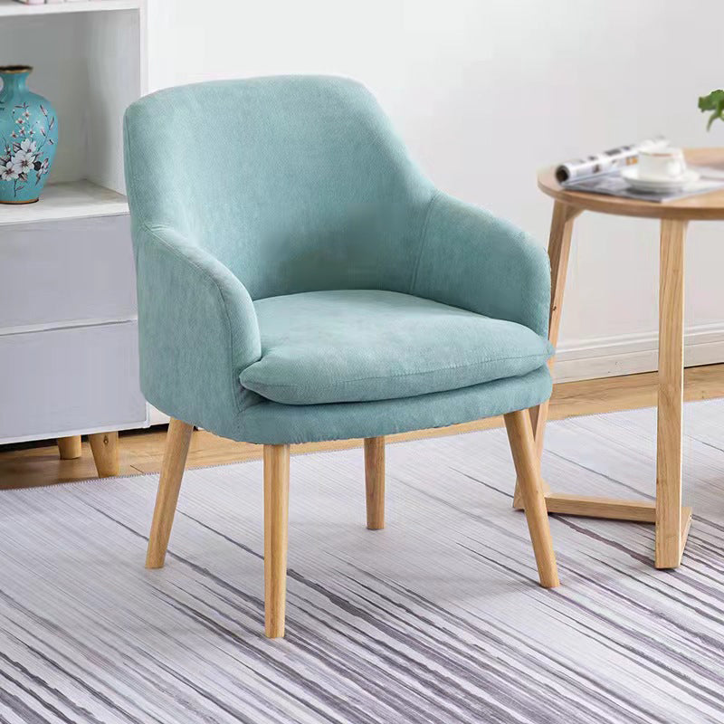 Linen Chair 23.65" L x25.5" W x29.9" H Removable Cushion Chair Blue Clearhalo 'Accent Chairs' 'accent_chairs' 'Chairs & Seating' 'furn' 'furn_accent_chairs' 'Furniture' 'furniture_accent_chairs' 'Living Room Furniture' 5046071