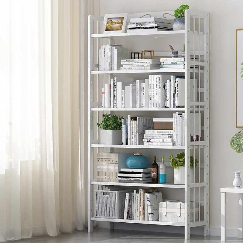 Contemporary Manufactured Wood Etagere Bookshelf Vertical Open Bookcase 35.4"L x 9.8"W x 66.9"H White Clearhalo 'Bookcases' 'furn' 'furn_bookcases' 'Furniture' 'furniture_bookcases' 'Office Furniture' 5047554
