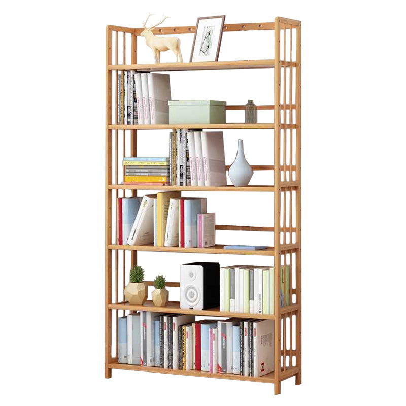Manufactured Wood Etagere Bookshelf Natural Modern Open Bookcase for Classroom 35.4"L x 9.8"W x 66.1"H Clearhalo 'Bookcases' 'furn' 'furn_bookcases' 'Furniture' 'furniture_bookcases' 'Office Furniture' 5047609