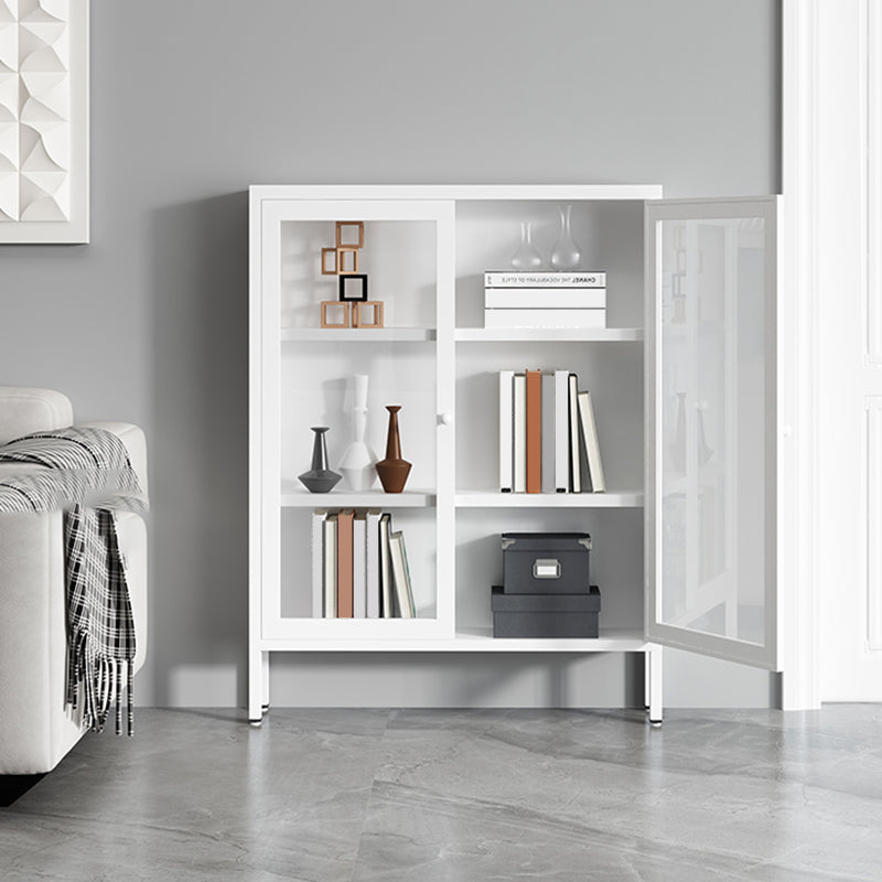 Scandinavian Style Bookcase with Door Shelf Bookcase for Study Room and Office 31.5"L x 13.8"W x 40"H White 1 Clearhalo 'Bookcases' 'furn' 'furn_bookcases' 'Furniture' 'furniture_bookcases' 'Office Furniture' 5047737