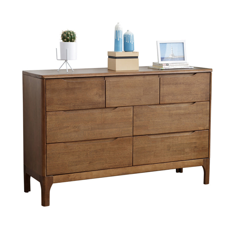 Modern Rubberwood Solid Wood Buffet Sideboard 15.7"D Dining Room Buffet Server with Drawer Walnut 7 Clearhalo 'buffet_sideboard' 'Buffets & Sideboards' 'furn' 'furn_buffet_sideboard' 'Furniture' 'furniture_buffet_sideboard' 'Kitchen & Dining Furniture' 5048049