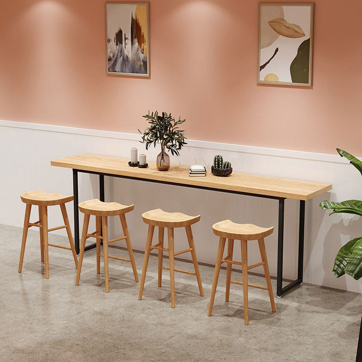 Industrial Style Wood Top Counter Table 42-inch Height Table for Coffee Shop 78.7"L x 15.7"W x 41.3"H Without Chairs Clearhalo 'Bar Furniture' 'Bar Tables' 'bar_tables' 'furn' 'furn_bar_tables' 'Furniture' 'furniture_bar_tables' 'Kitchen & Dining Furniture' 5051749