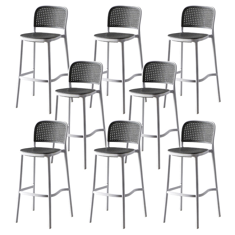 Modern Style Square Bar-stool Plastic Counter Bar Stool for Home Gray-White 8 Piece Set Clearhalo 'Bar Furniture' 'Bar Stools' 'bar_stools' 'furn' 'furn_bar_stools' 'Furniture' 'furniture_bar_stools' 'Kitchen & Dining Furniture' 5052265