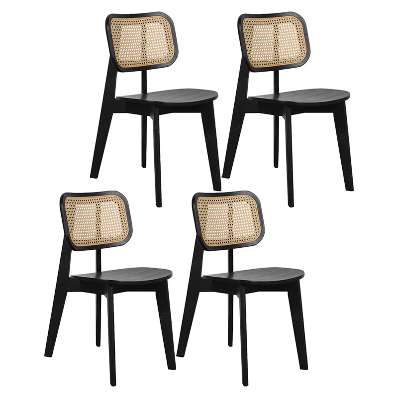 Contemporary Open Back Chair Solid Wood Dining Side Chair for Indoor Black 4 Piece Set Clearhalo 'Dining Chairs' 'Dining Tables & Seating' 'dining_chair' 'furn' 'furn_dining_chair' 'Furniture' 'furniture_dining_chair' 'Kitchen & Dining Furniture' 5054113