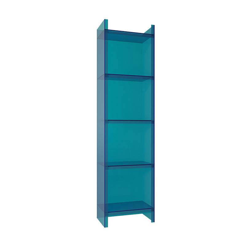 Glam Style Acrylic Standard Bookcase Vertical Closed Back Bookshelf 15.7"L x 9.8"W x 59.8"H Blue Clearhalo 'Bookcases' 'furn' 'furn_bookcases' 'Furniture' 'furniture_bookcases' 'Office Furniture' 5055891