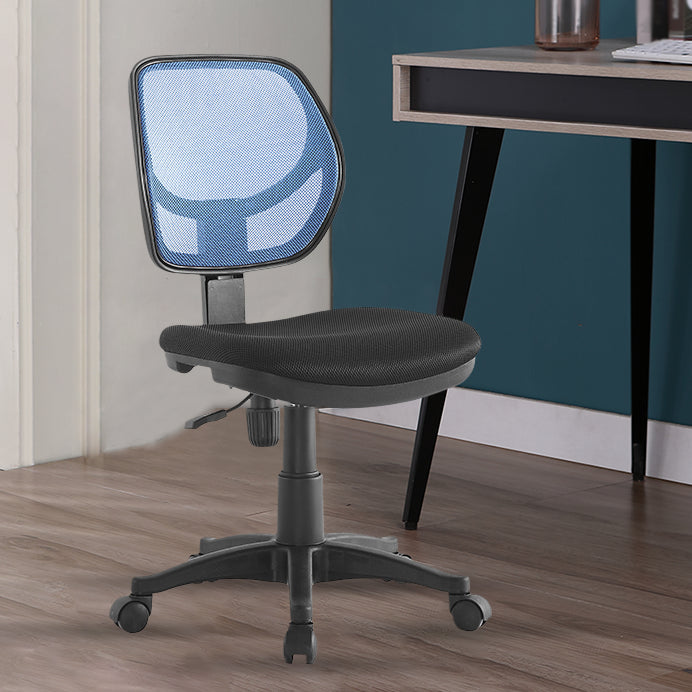 Mid-back Office Chair Mesh Sponge/Latex Seat Adjustable Office Chair Blue Clearhalo 'furn' 'furn_office_chair' 'Furniture' 'furniture_office_chair' 'Office Chairs' 'Office Furniture' 'office_chair' 5056567