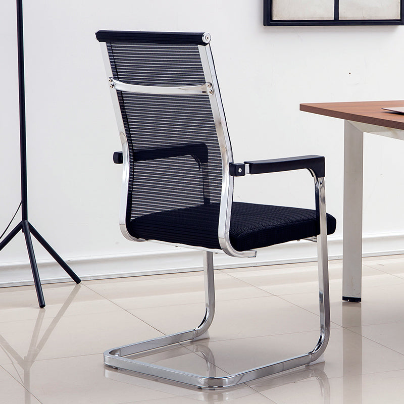 Medium/High Back Office Chair Metal Leg Mesh Back Sponge Cushion Office Chair Black High-Back (Over 22 in.) Clearhalo 'furn' 'furn_office_chair' 'Furniture' 'furniture_office_chair' 'Office Chairs' 'Office Furniture' 'office_chair' 5056599