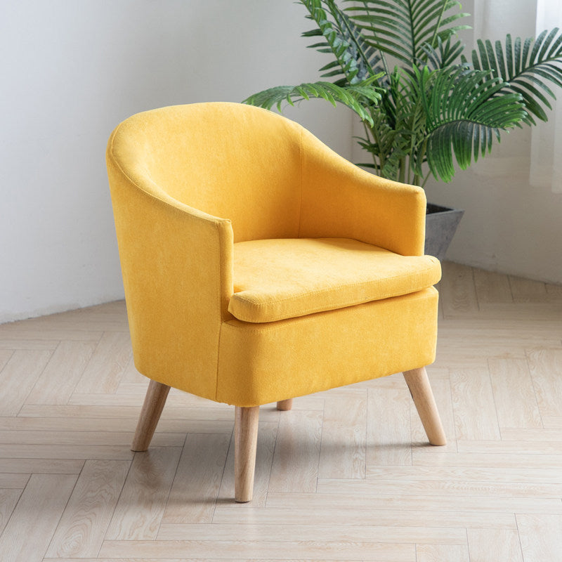 Linen Chair 25" L x22.8" W x28.7" H Arms Included Chair for Living Room Lemon Yellow Clearhalo 'Accent Chairs' 'accent_chairs' 'Chairs & Seating' 'furn' 'furn_accent_chairs' 'Furniture' 'furniture_accent_chairs' 'Living Room Furniture' 5058274