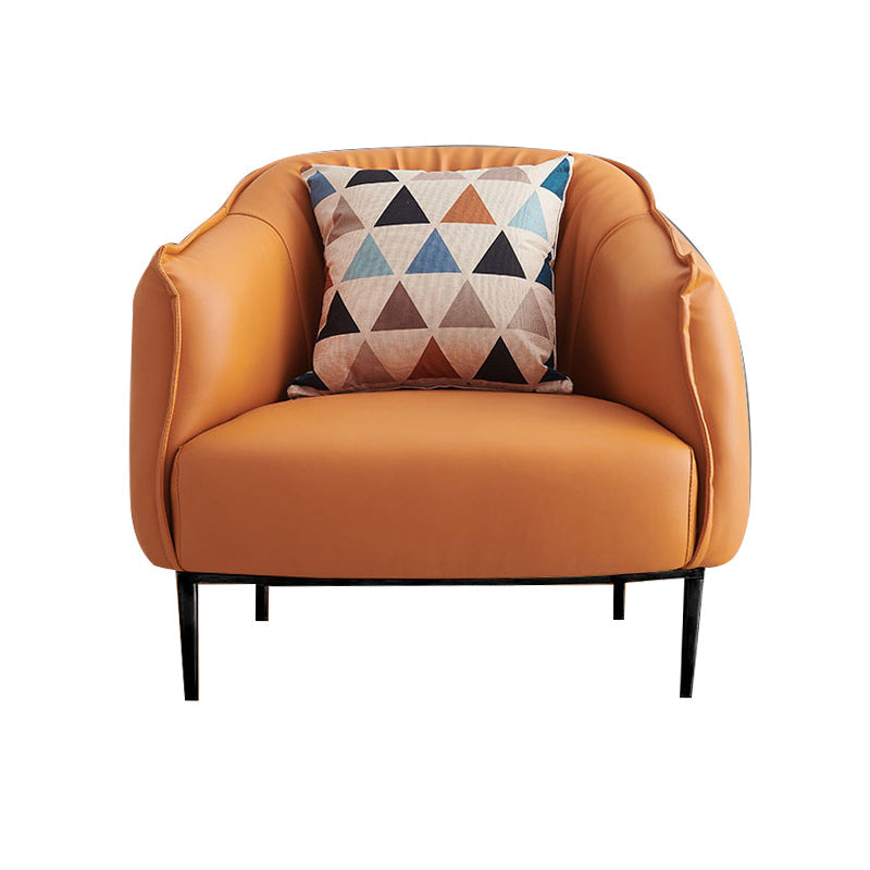 Faux Leather Chair32.6" L x 31.8" W x 29.9" H Arms Included Chair for Bedroom Clearhalo 'Accent Chairs' 'accent_chairs' 'Chairs & Seating' 'Furniture' 'furniture_accent_chairs' 'Living Room Furniture' 5058371