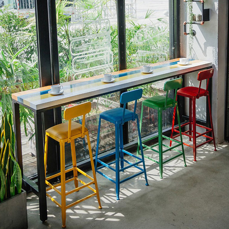 Wood Rectangle Top Bar Table 42-inch Height Industrial Style Bar Table 78.7"L x 15.7"W x 41.3"H Without Chairs Clearhalo 'Bar Furniture' 'Bar Tables' 'bar_tables' 'furn' 'furn_bar_tables' 'Furniture' 'furniture_bar_tables' 'Kitchen & Dining Furniture' 5061491