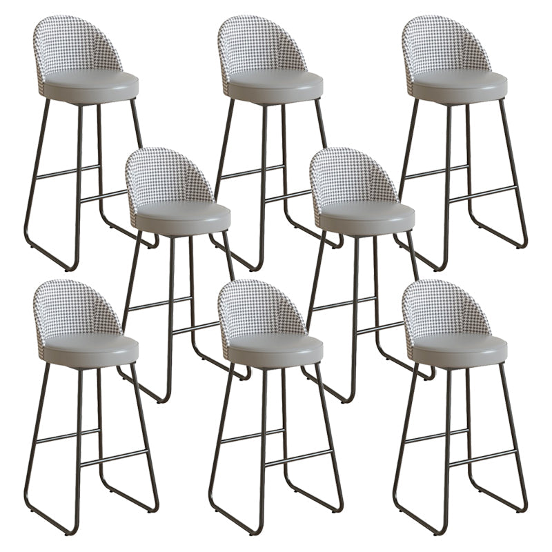 Leather Counter Stool Bucket Modern Footrest Counter & Bar Stool for Coffee Shop Grey 8 Piece Set Clearhalo 'Bar Furniture' 'Bar Stools' 'bar_stools' 'furn' 'furn_bar_stools' 'Furniture' 'furniture_bar_stools' 'Kitchen & Dining Furniture' 5062261