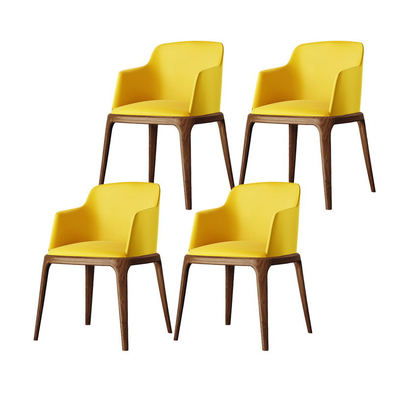 Dining Room Side Chairs Contemporary Solid Wood Kitchen Chair for Home Yellow With Arms 4 Piece Set Clearhalo 'Dining Chairs' 'Dining Tables & Seating' 'dining_chair' 'furn' 'furn_dining_chair' 'Furniture' 'furniture_dining_chair' 'Kitchen & Dining Furniture' 5063354