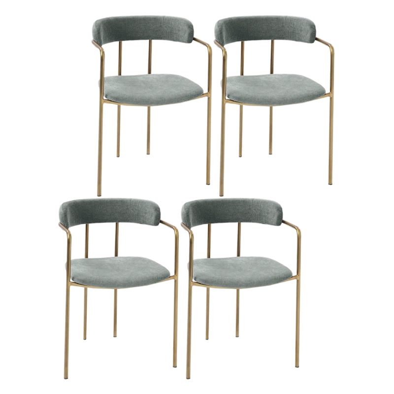 Upholstered Dining Chair Glam Style Open Back Dining Room Chair for Indoor Grey 4 Piece Set Clearhalo 'Dining Chairs' 'Dining Tables & Seating' 'dining_chair' 'furn' 'furn_dining_chair' 'Furniture' 'furniture_dining_chair' 'Kitchen & Dining Furniture' 5064675