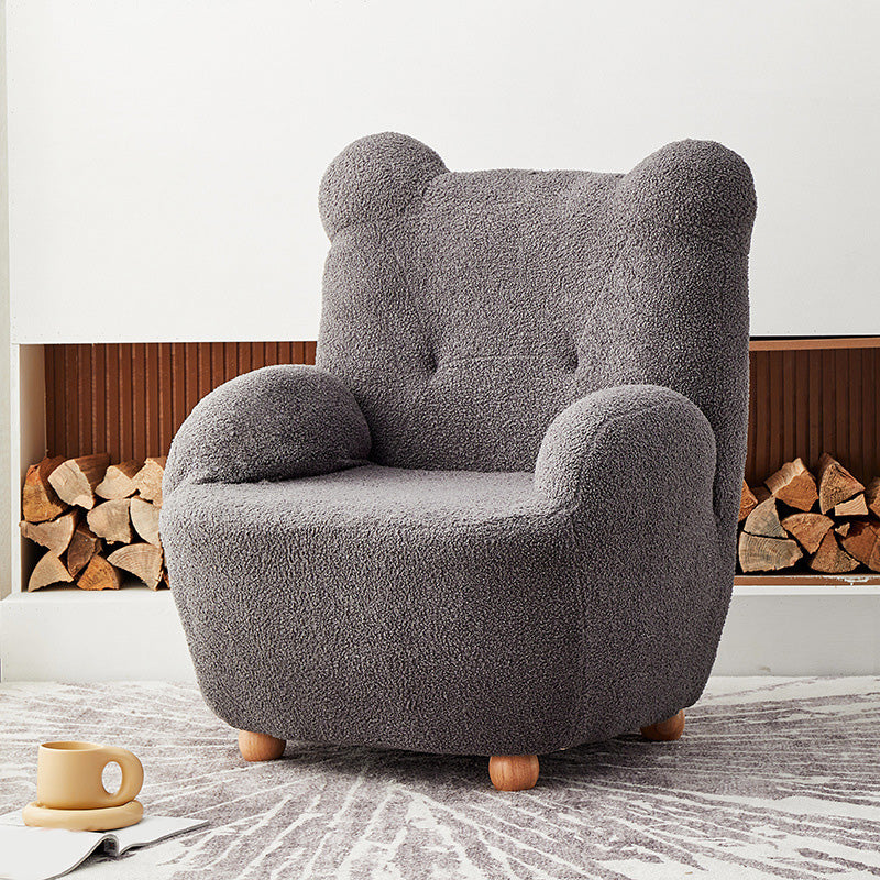 Wool Chair Arms Included Basic Four Legs Chair for Living Room 33.5"L x 31.5"W x 36"H Grey Without Slipcover Clearhalo 'Accent Chairs' 'accent_chairs' 'Chairs & Seating' 'furn' 'furn_accent_chairs' 'Furniture' 'furniture_accent_chairs' 'Living Room Furniture' 5072115