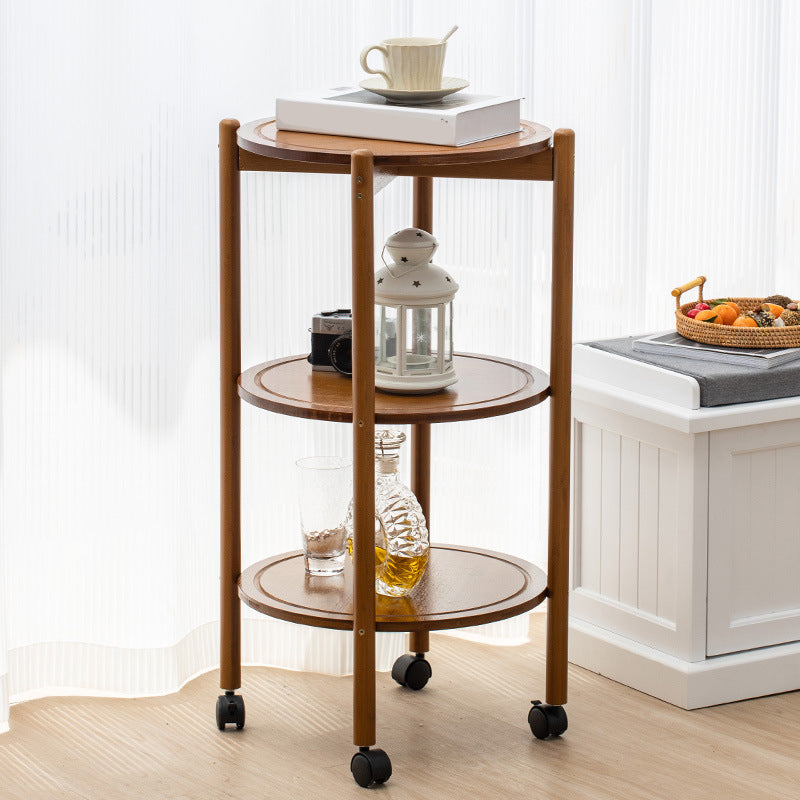 4 Legs End Table Wood Round Side End Table with Shelves for Living Room Clearhalo 'Coffee & Accent Tables' 'End & Side Tables' 'end_side_table' 'end_side_tables' 'furn' 'furn_end_side_tables' 'Furniture' 'furniture_end_side_table' 'Living Room Furniture' 5072715