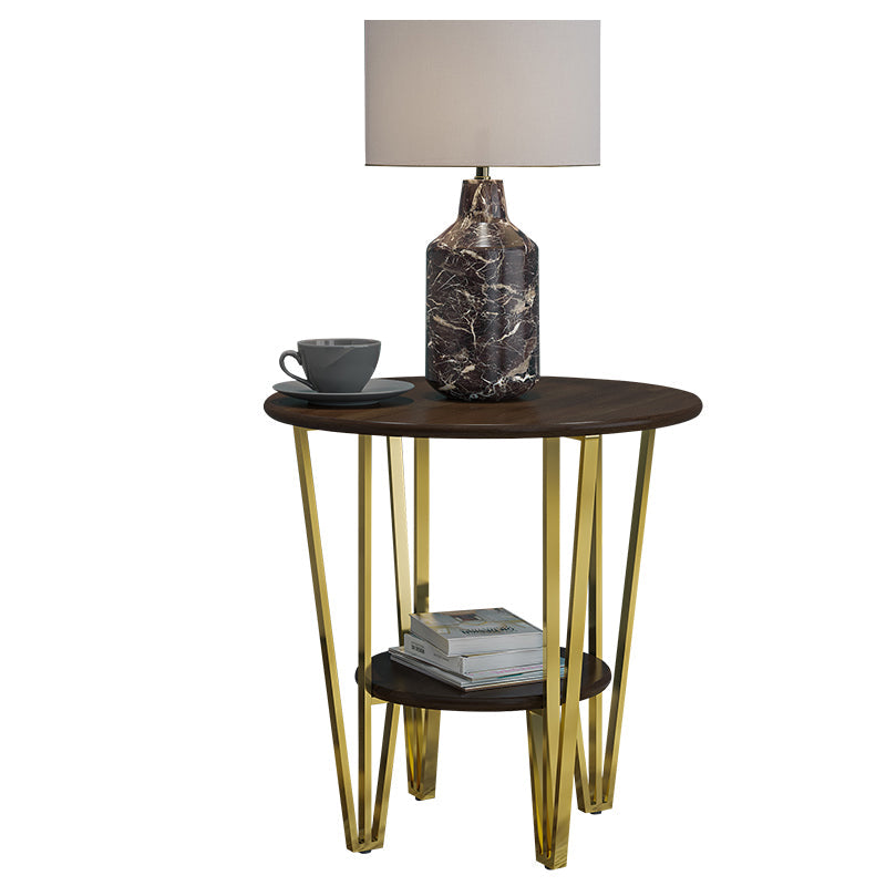 20.8"/22.8" Tall 3 Legs /4 Legs End Table Wood Round Side End Table for Living Room 24"L x 24"W x 23"H Yellow-Brown Clearhalo 'Coffee & Accent Tables' 'End & Side Tables' 'end_side_table' 'end_side_tables' 'furn' 'furn_end_side_tables' 'Furniture' 'furniture_end_side_table' 'Living Room Furniture' 5072760