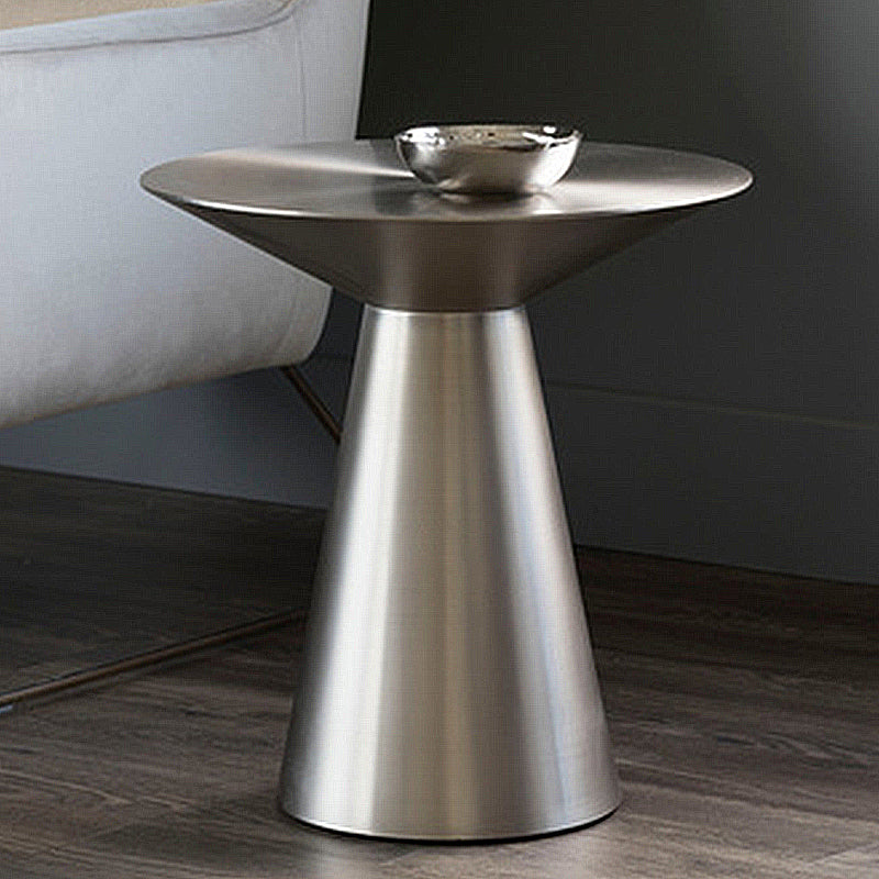 19.6"/21.6"/27.5" Tall Pedestal End Table Stainless Steel Round Side End Table 23.6"L x 23.6"W x 27.6"H Silver Clearhalo 'Coffee & Accent Tables' 'End & Side Tables' 'end_side_table' 'end_side_tables' 'furn' 'furn_end_side_tables' 'Furniture' 'furniture_end_side_table' 'Living Room Furniture' 5072801